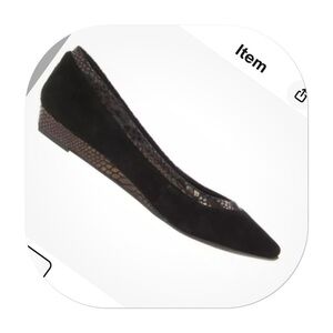 Bcbgeneration Black Suede Pointed Tiny Wedge Shoes. Size 10. DM